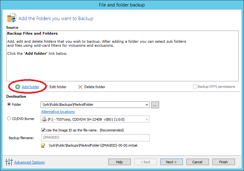 Backing up files and folders KnowledgeBase Macrium Reflect